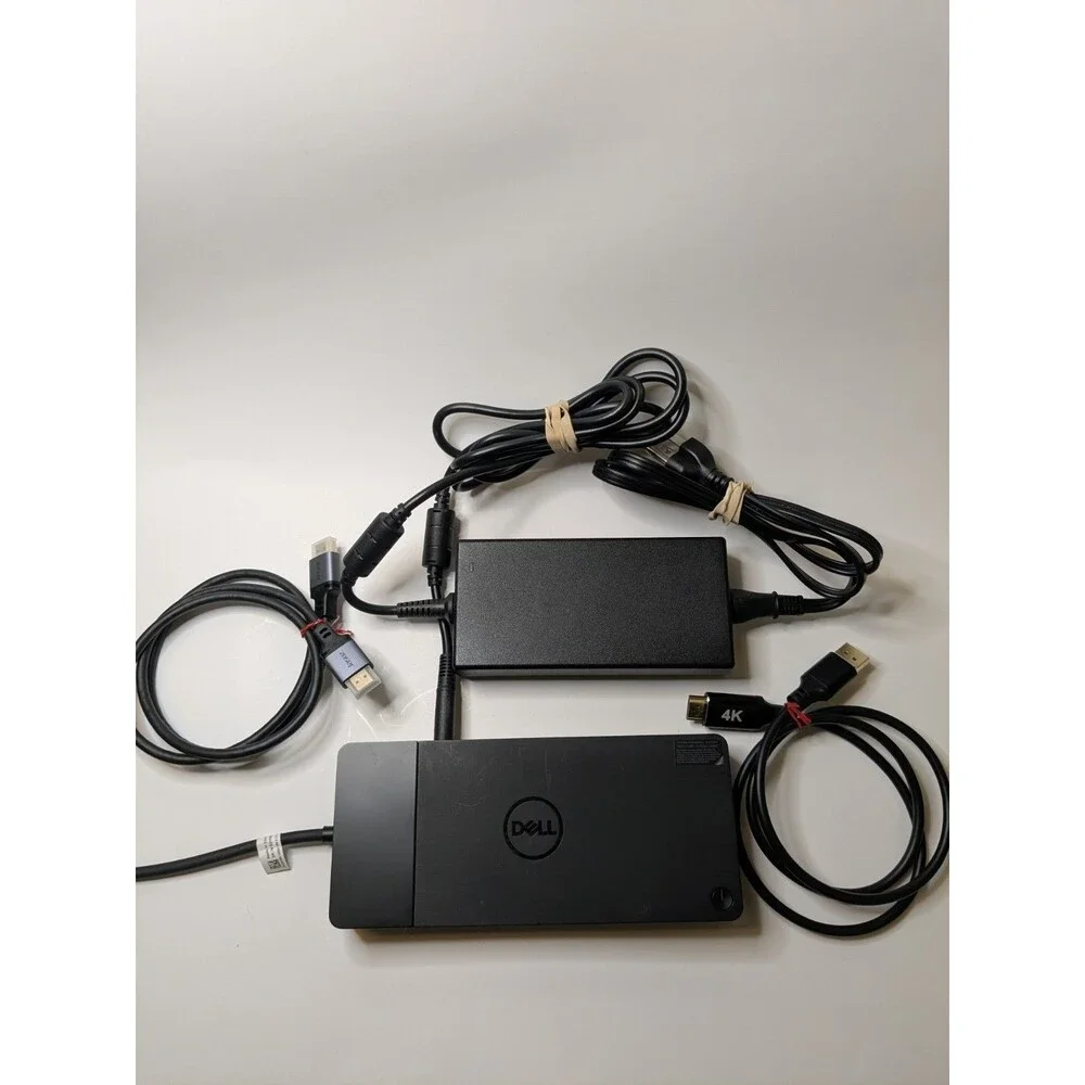 Dell WD19TBS Thunderbolt Docking Station + Dell 180W Power Adapter Plus 2 Cords